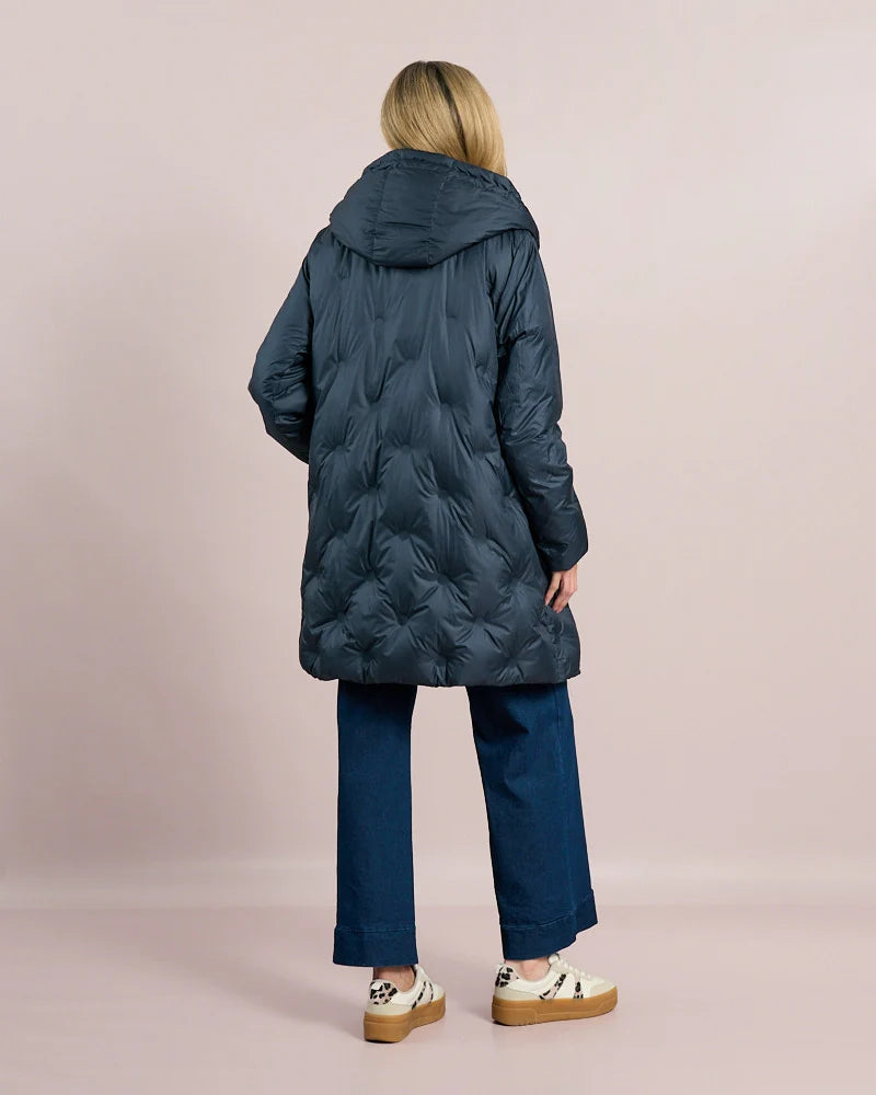Deck 3/4 Length Hooded Jacket - Navy