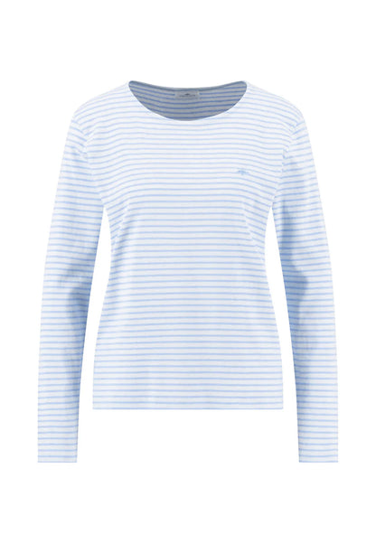 Fynch Hatton Long Sleeve Stripe Top - Cornflower Blue