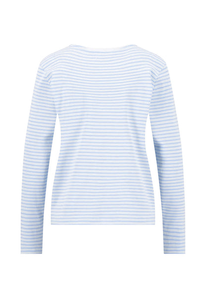 Fynch Hatton Long Sleeve Stripe Top - Cornflower Blue