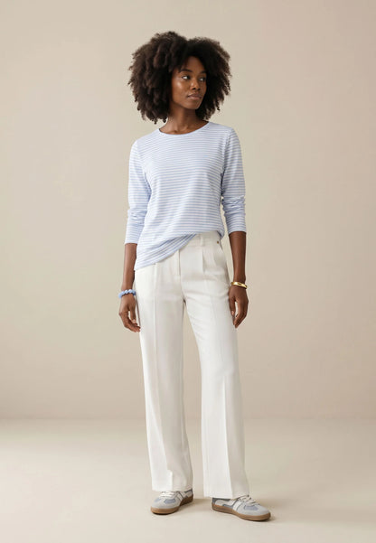 Fynch Hatton Long Sleeve Stripe Top - Cornflower Blue