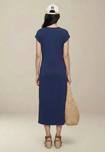 Fynch Hatton Waist Knot Detail Dress - Galaxy Blue