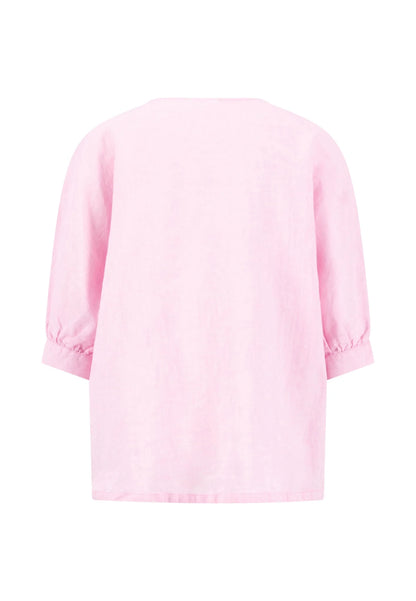 Fynch Hatton Ruffel Bind Linen Blouse - Sorbet Rose