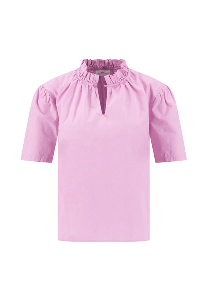 Fynch Hatton 1/2 Frills Solid Blouse - Sorbet Rose
