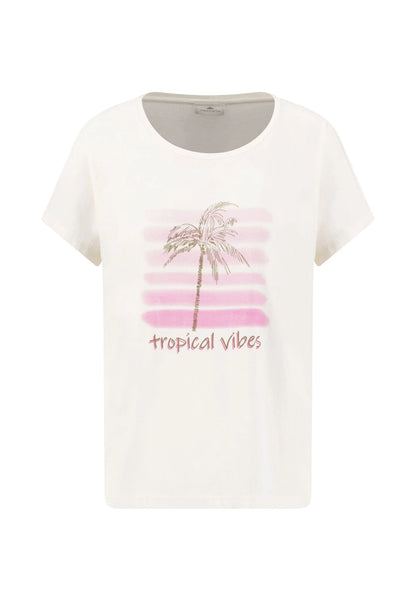 Fynch Hatton Tropical Vibes T-Shirt - Milk White