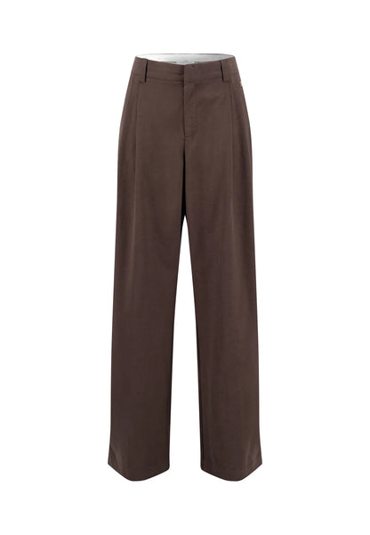 Fynch Hatton Pants Gabardine  - Espresso
