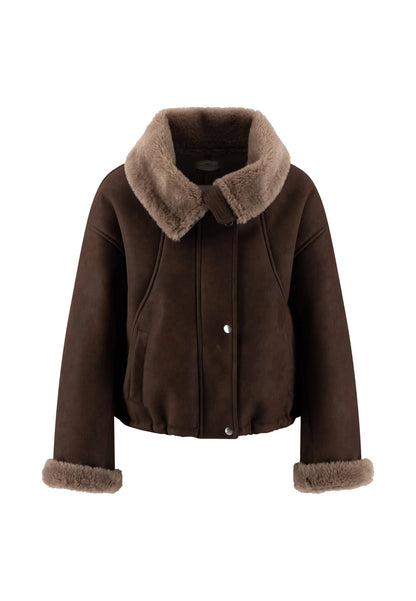 Fynch Hatton Aviator Biker Jacket - Espresso
