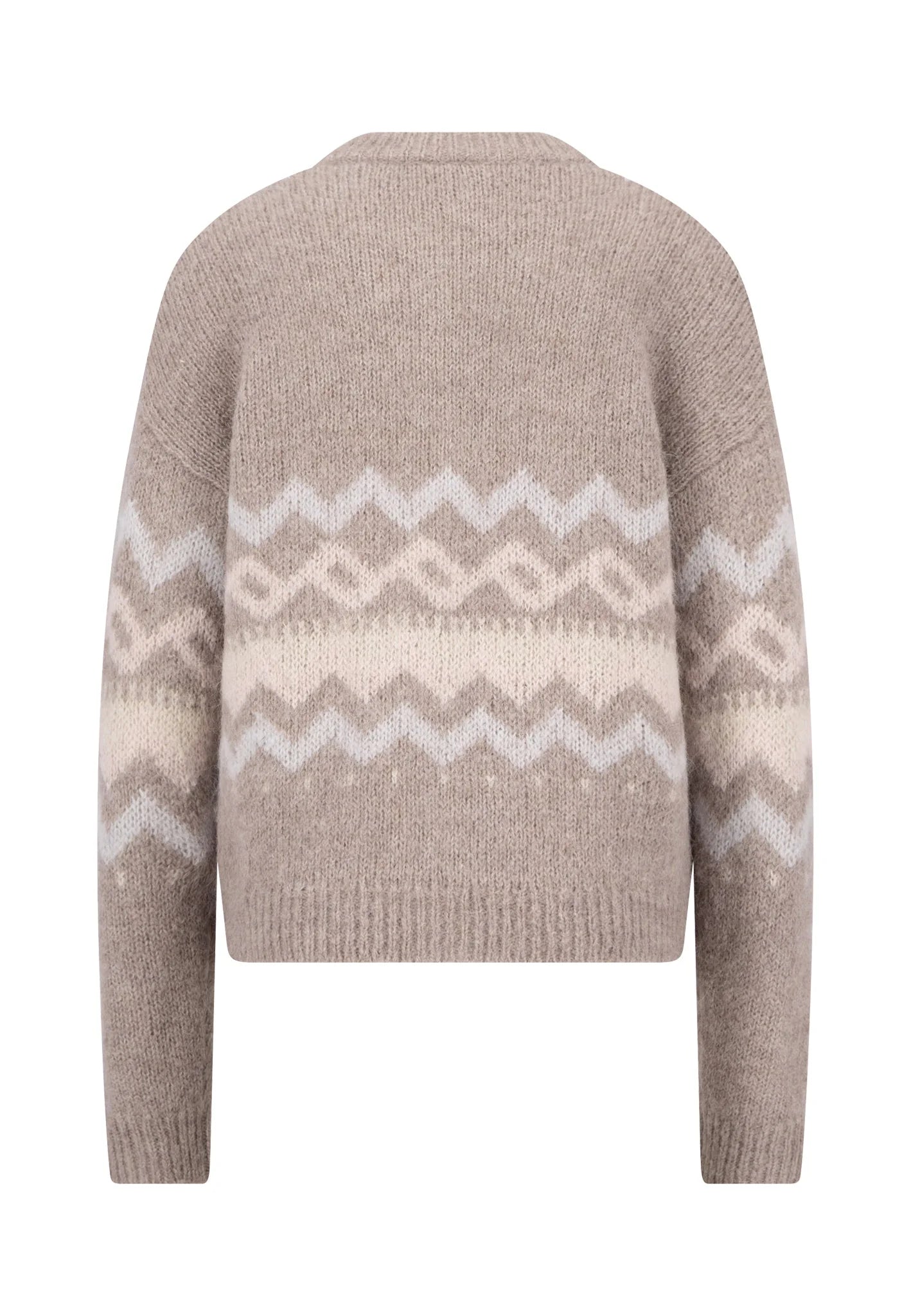 Beige sweater with a pattern on a white background