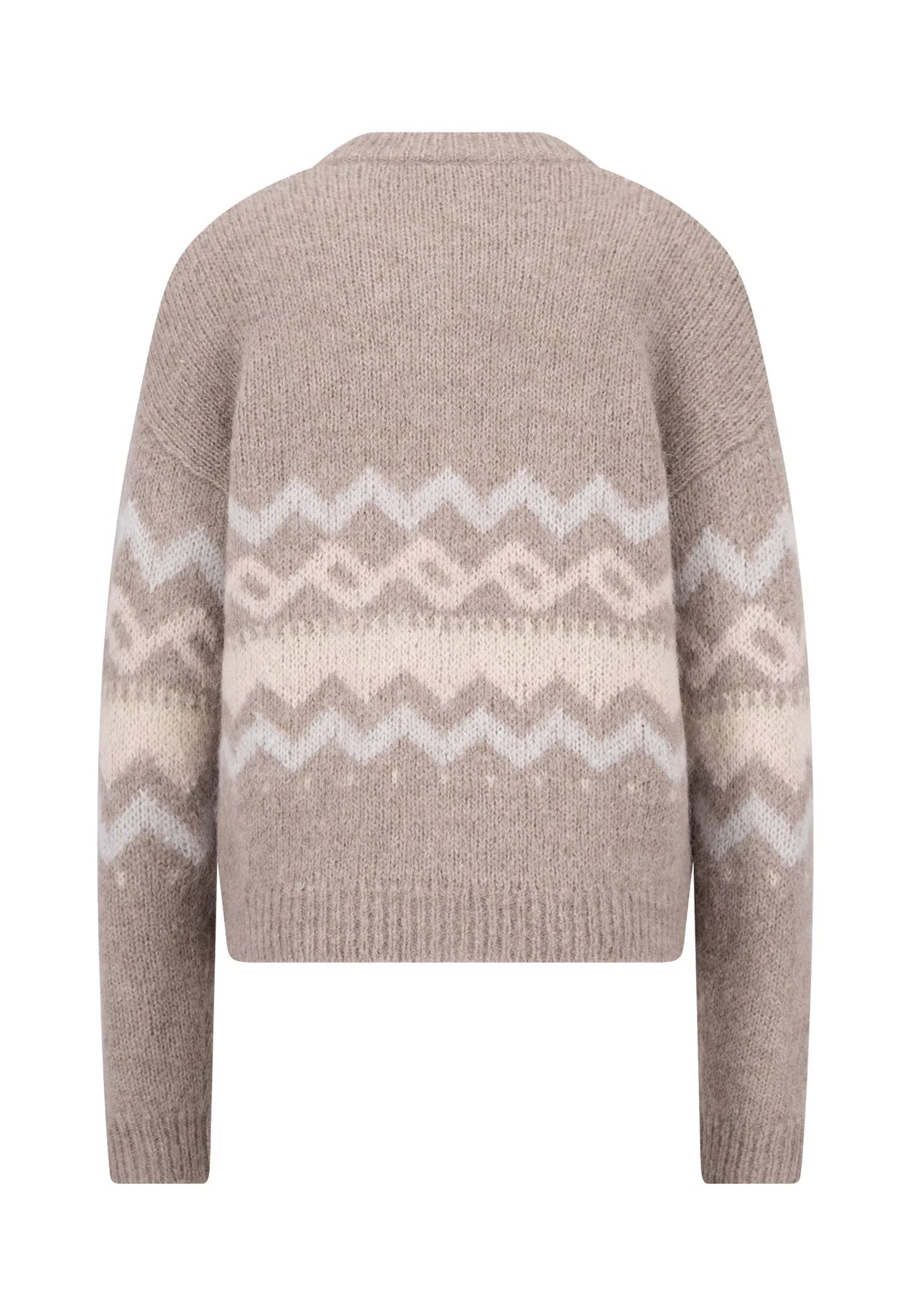 Beige sweater with a pattern on a white background