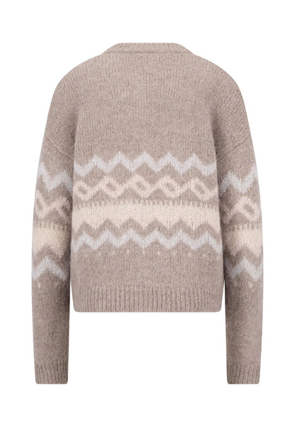Beige sweater with a pattern on a white background