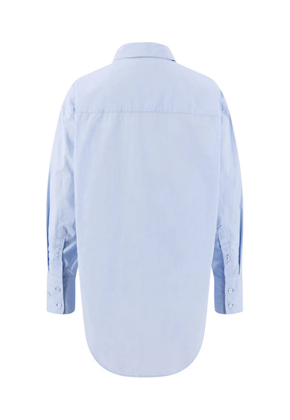 Fynch Hatton Blouse Long Light Cotton - Powder Blue