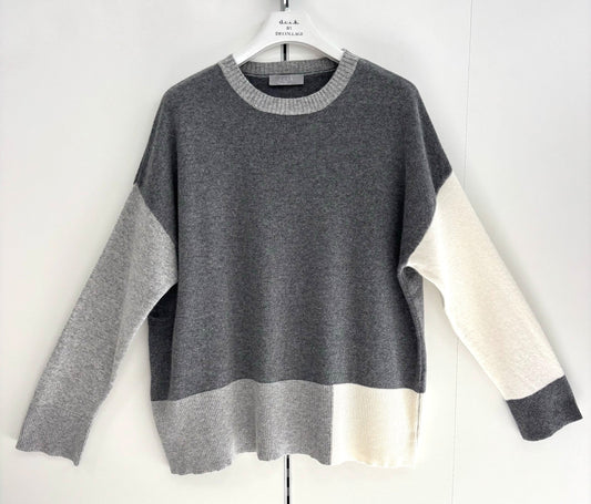 Deck Pattern Knit Jumper - Dark grey