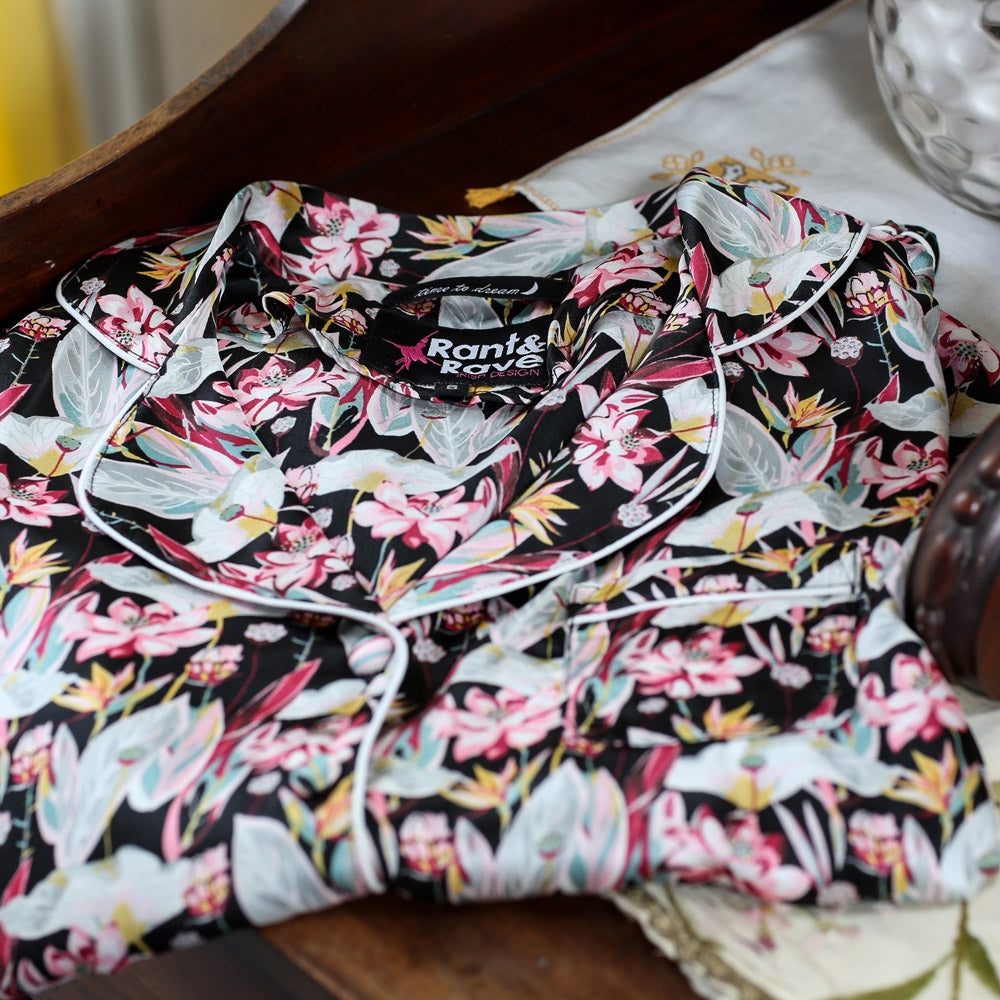 Rant & Rave Pippa Pyjama Set - Black Floral