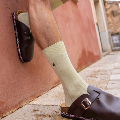 Swole Panda Bamboo Socks - Ecru
