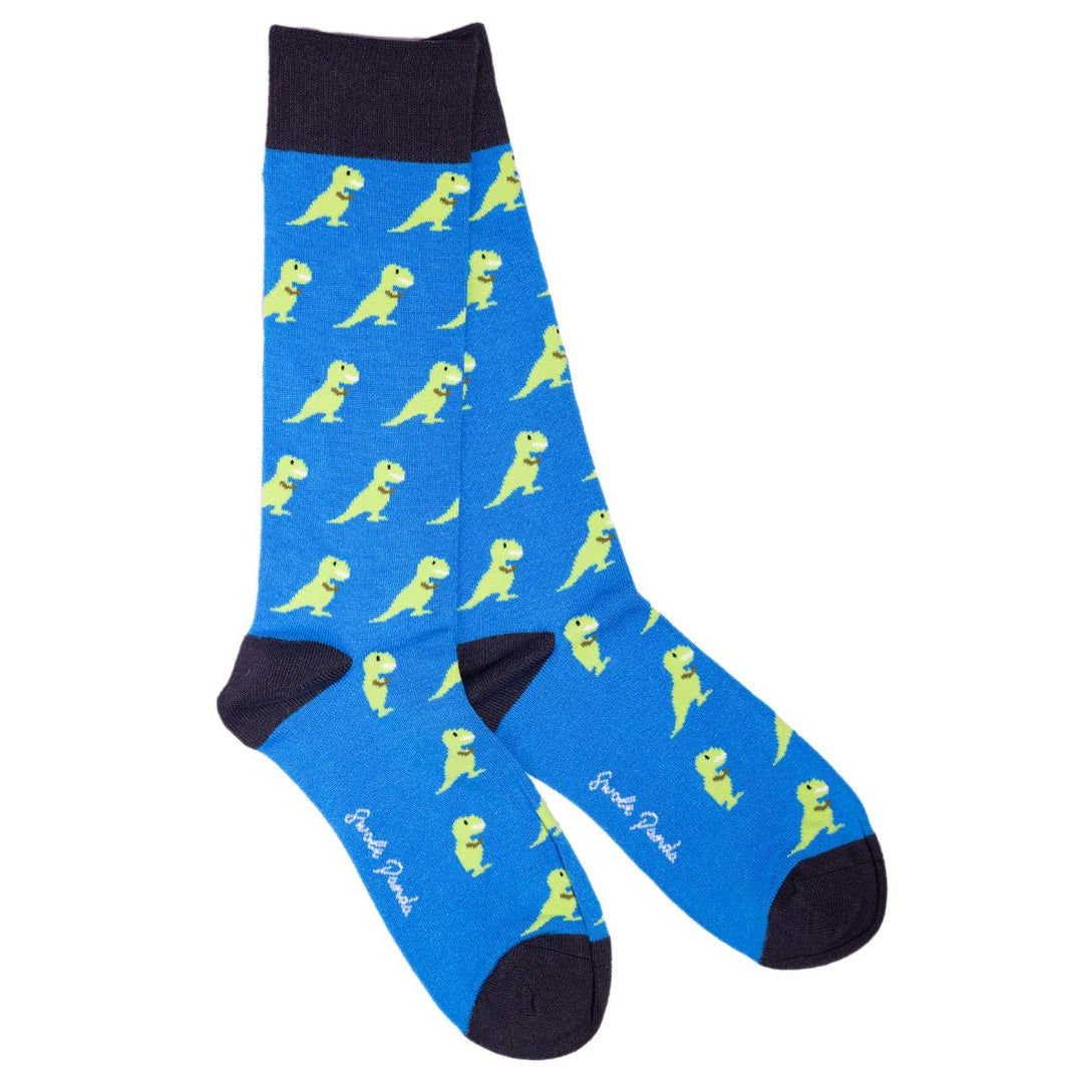 Swole Panda Bamboo Socks - Dinosaur