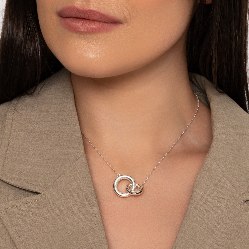 Knight & Day Interlinking Circles Silver Necklace