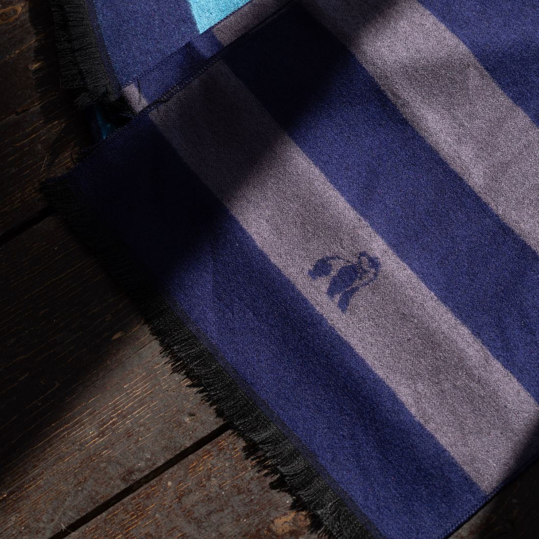 Swole Panda Bamboo Scarf - Grey/Blue Stripe