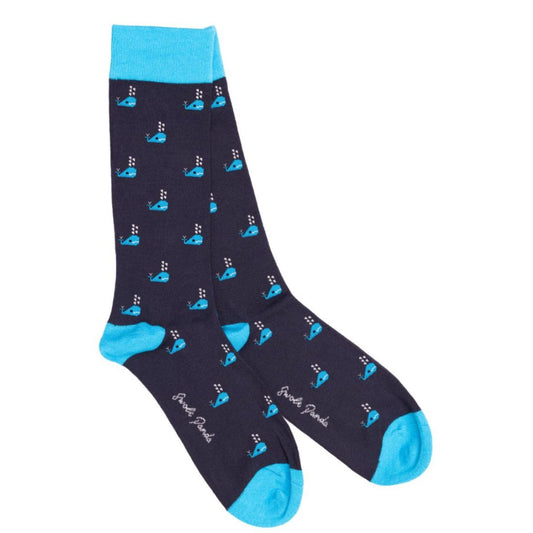 Swole Panda Bamboo Socks - Whale