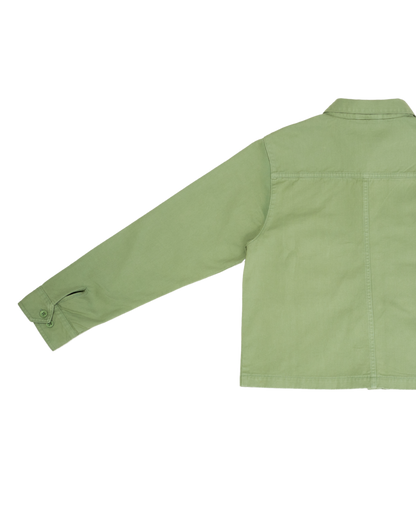 Green jacket on a white background