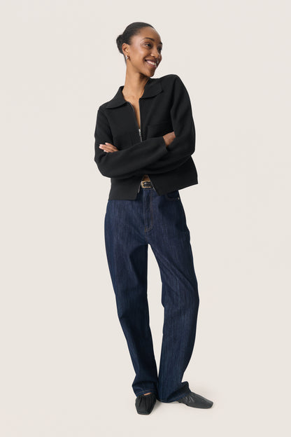 Soaked Havena Zip Knit Jacket -  Black