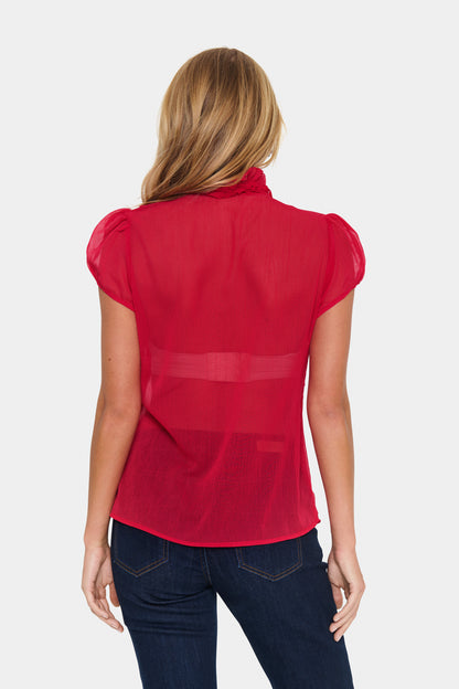 Saint Tropez Lilja Crinkle Blouse - Red