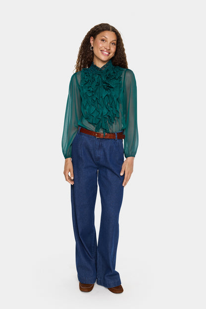 Saint Tropez Lilja Crinkle Blouse - June Bug