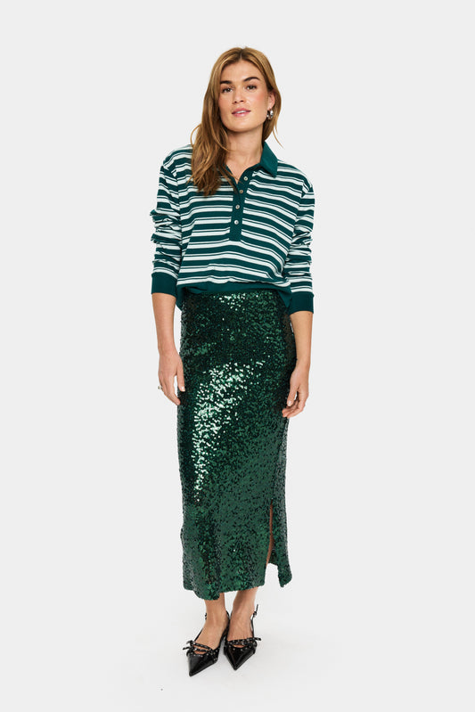 Saint Tropez Myra Sparkle Skirt - Green