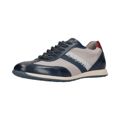 Bugatti Leather Trainer -  Navy & Light Grey