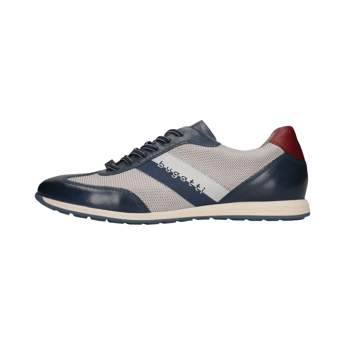 Bugatti Leather Trainer -  Navy & Light Grey