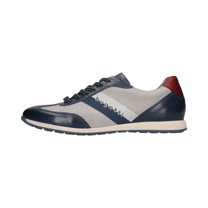 Bugatti Leather Trainer -  Navy & Light Grey