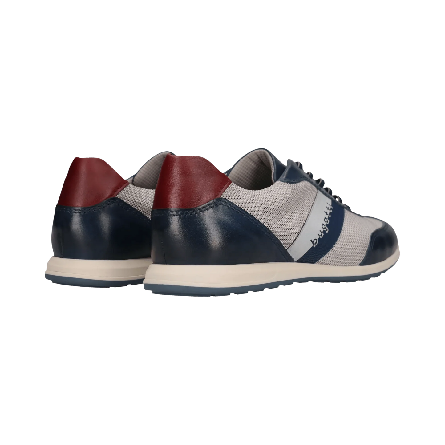 Bugatti Leather Trainer -  Navy & Light Grey