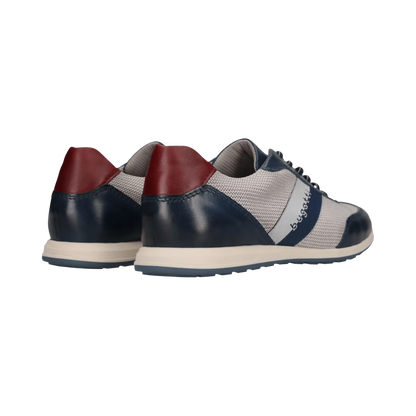 Bugatti Leather Trainer -  Navy & Light Grey