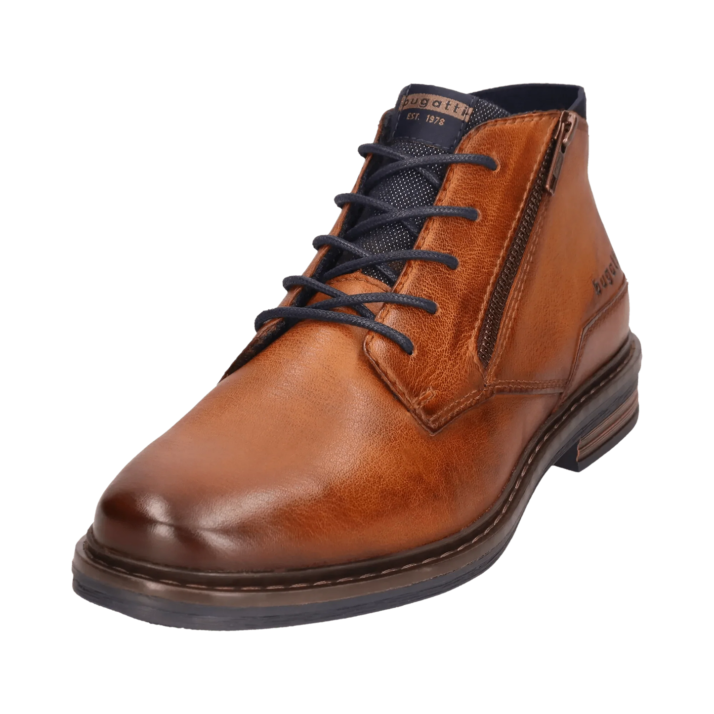 Bugatti Leather Lace-Up Boots - Cognac