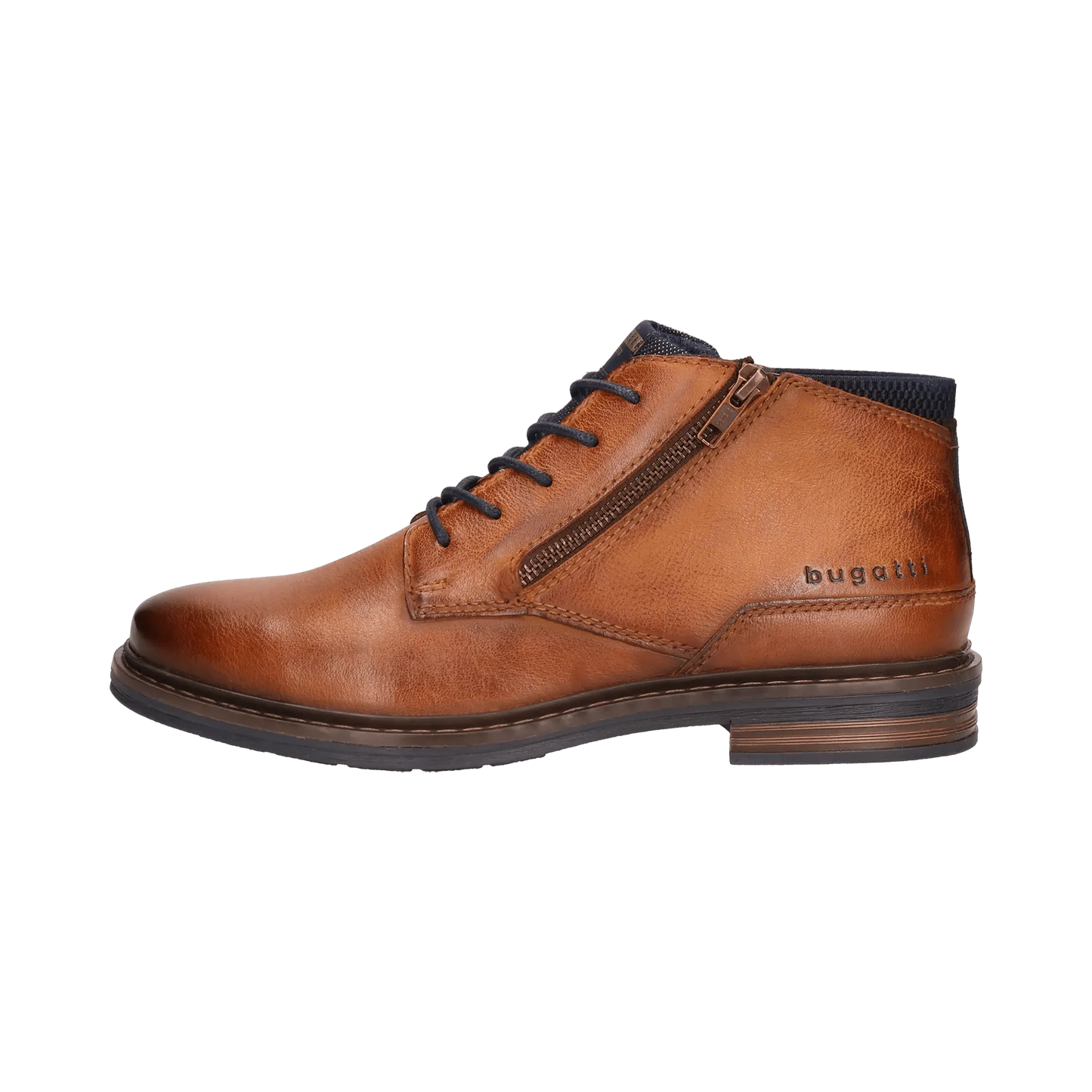 Bugatti Leather Lace-Up Boots - Cognac