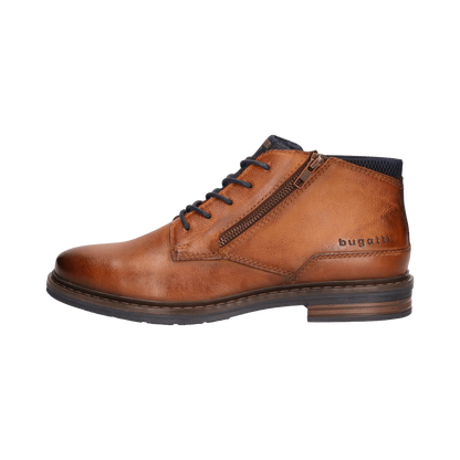 Bugatti Leather Lace-Up Boots - Cognac