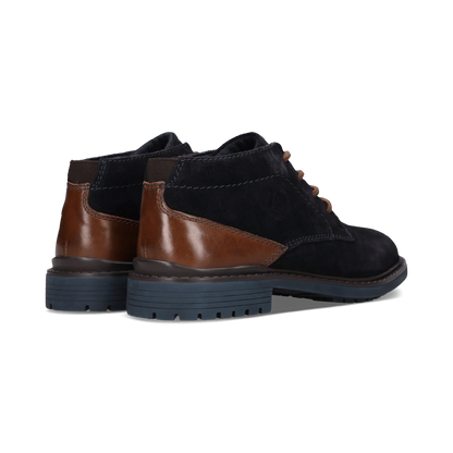 Bugatti Leather Derby Boots - Dark Blue