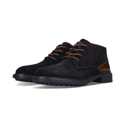 Bugatti Leather Derby Boots - Dark Blue