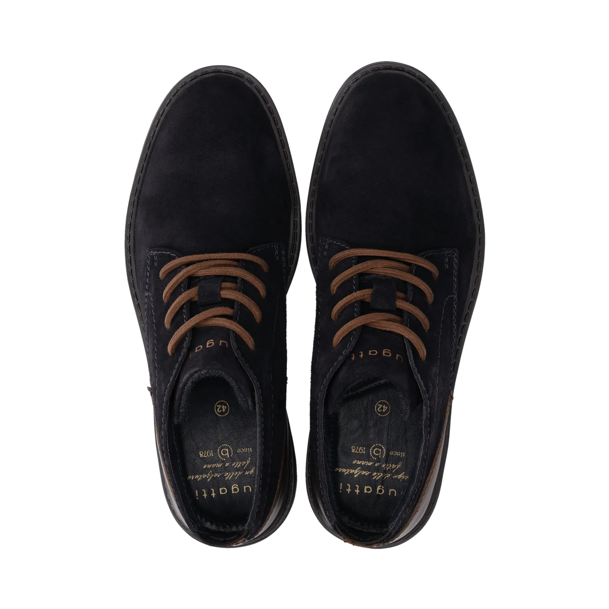 Bugatti Leather Derby Boots - Dark Blue