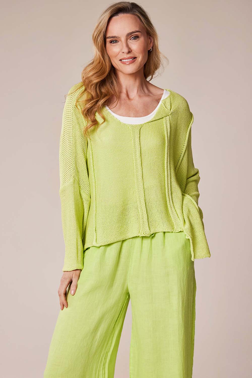 Deck Layer Knit Pullover - Lime