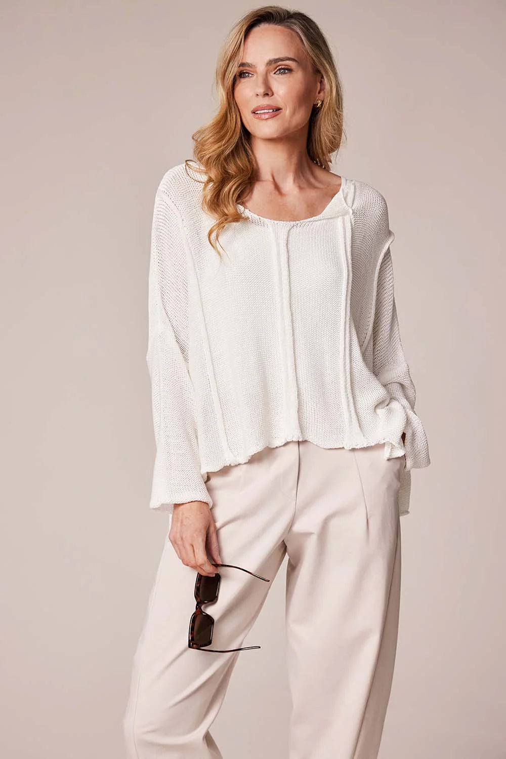 Deck Layer Knit Pullover - White