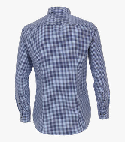 Venti Modern Fit Check Shirt - Medium Blue