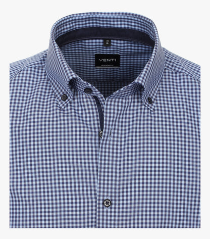 Venti Modern Fit Check Shirt - Medium Blue
