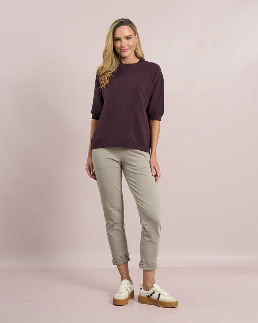 Deck Round Short Sleeve Jumper - Mulberry