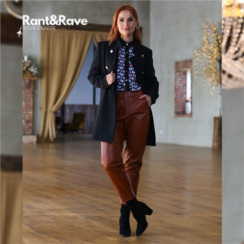Rant & Rave Lina Faux Leather Trousers - Tan