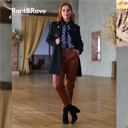 Rant & Rave Lina Faux Leather Trousers - Tan