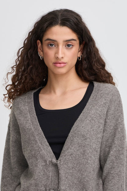 IChi Dasila Knit Cardigan - Grey