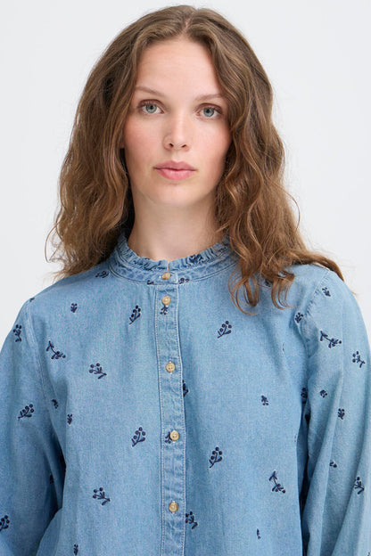 ICHI IHarcher Detail Denim Shirt