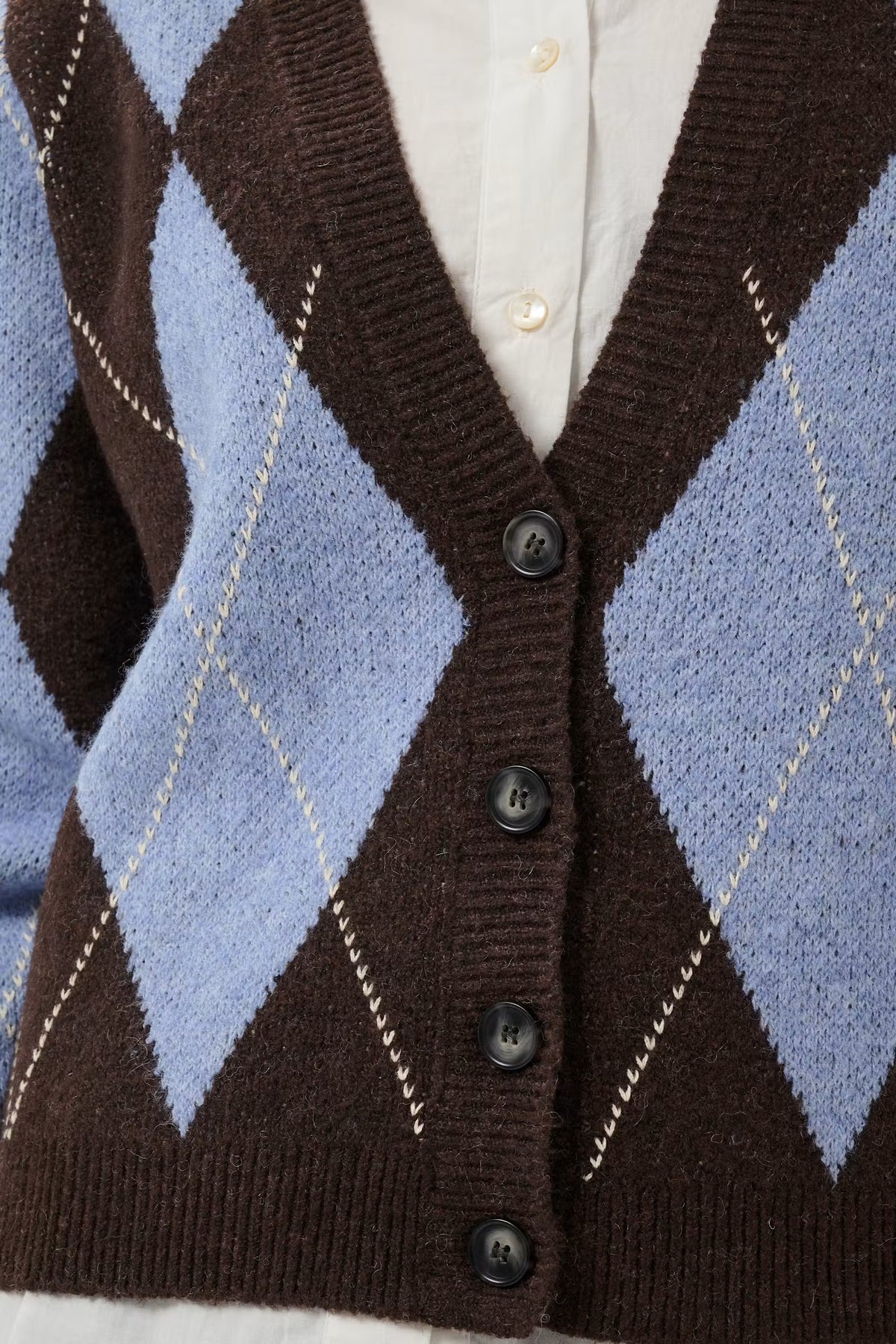 Culture CUargyle Cardigan - Brown Argyle