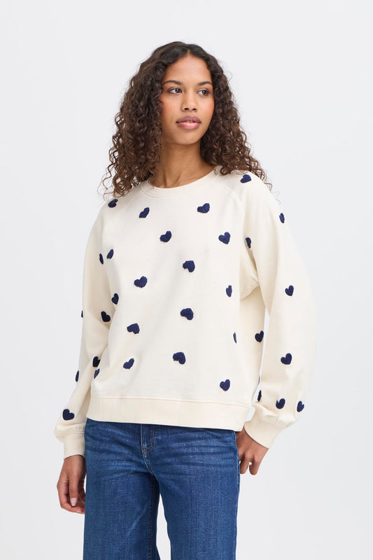 ICHI IHkasura Heart Sweatshirt - PatriotBlue