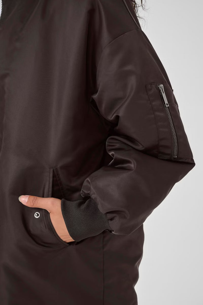 My Essential Wardrobe Helga Long Jacket - Espresso