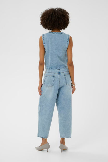 Culture Tiala Aniceta Embroidery Waistcoat - Denim